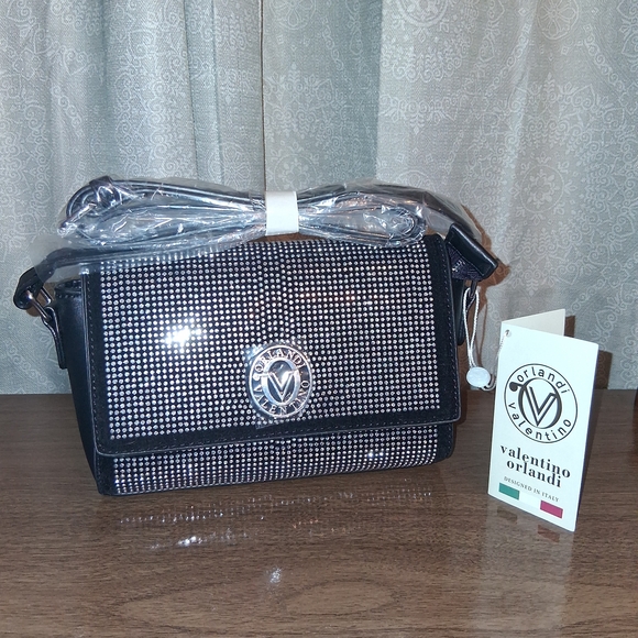 VALENTINO ORLANDI V-9009 SILVER STUDDED CROSSBODY - Picture 1 of 11